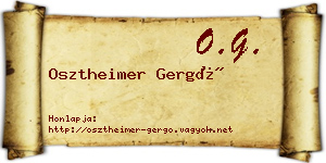 Osztheimer Gergő névjegykártya
